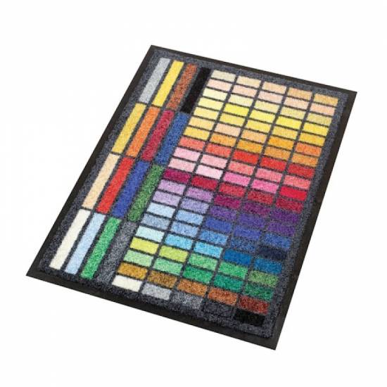 Prikaz zvanicne Notrax palete boja odstampane na elasticnoj podlozi modela Logo Washable