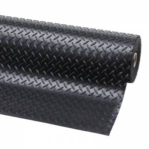 Kompletna jednobojna industrijska rolna crne PVC podloge Diamond Plate Runner debljine 4,7mm