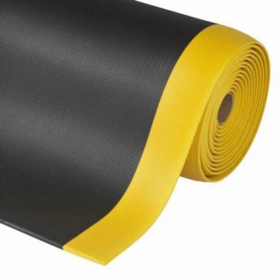 Kompletna industrijska rolna crno zute podloge protiv umora Dyna Shield Gripper Sof Tred