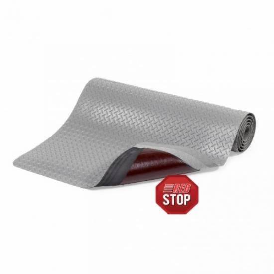 Siva industrijska rolna sa delimicno odmotanom crvenom Red Stop protivkliznom poledjinom