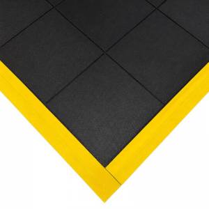Gumena modularna puzzle ploca Serija M debljine 17mm sa zutom bezbednosnom ivicom