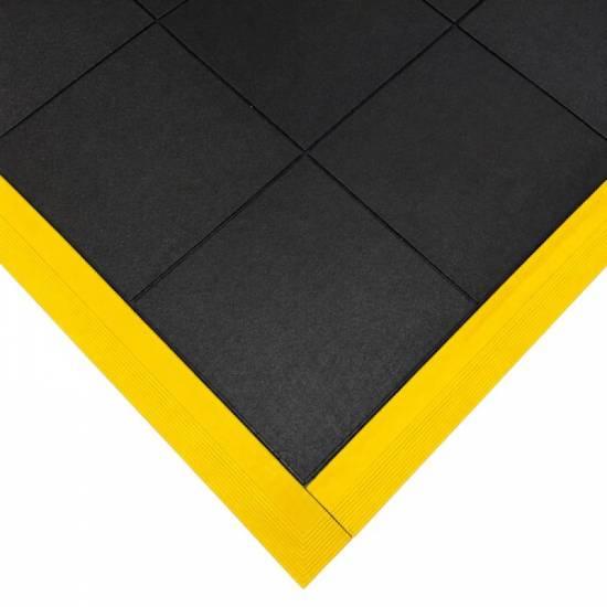 Gumena modularna puzzle ploca Serija M debljine 17mm sa zutom bezbednosnom ivicom
