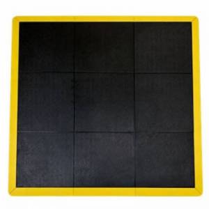 Gumena modularna puzzle ploca Serija M debljine 17mm sa zutom bezbednosnom ivicom