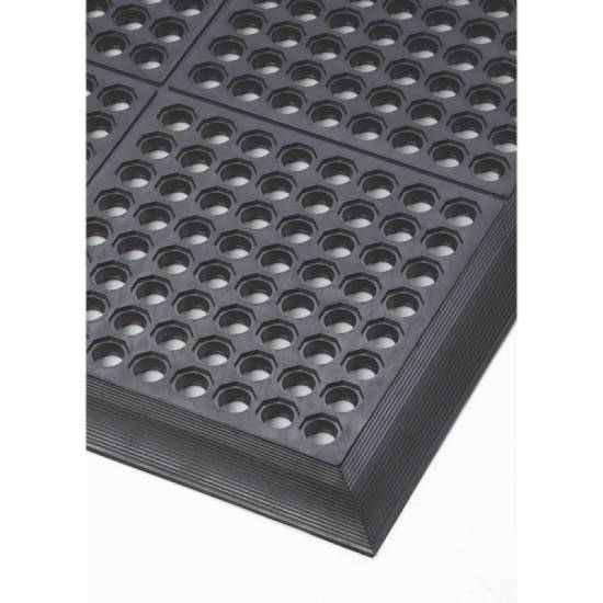 Vatrootporna drenazna gumena puzzle ploca Cushion Ease Bfl-S1 sa crnim industrijskim ivicama