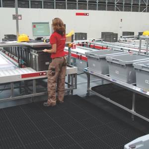 Modularna drenazno ergonomska gumena podloga Sanitop Delux debljine 20mm sa prikazom ugla