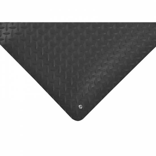 Prikaz oborenog ugla crne antistatičke podloge Diamond Stat ESD debljine 14 mm