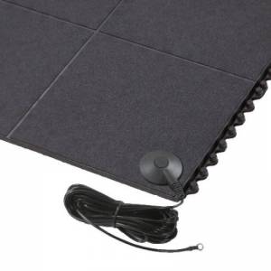 Modularna antistatička podloga Cushion Ease Solid ESD od prirodne gume sa montiranim žutim sigurnosnim ivicama
