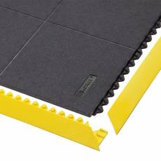 Modularna antistatička podloga Cushion Ease Solid ESD od prirodne gume sa montiranim žutim sigurnosnim ivicama