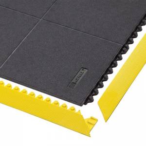 Modularna antistatička podloga Cushion Ease Solid ESD od prirodne gume sa montiranim žutim sigurnosnim ivicama
