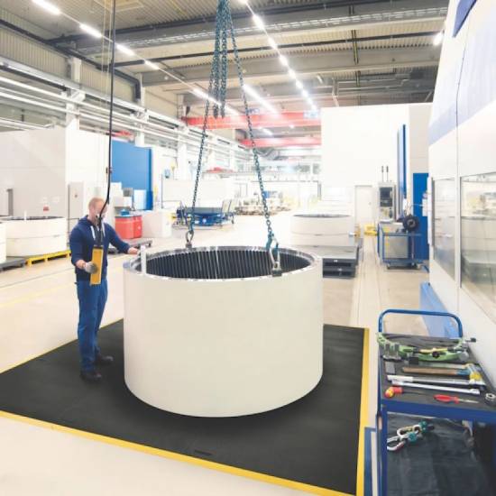 Drugi alternativni prikaz upotrebe Slabmat zaštitne podloge za velike terete oko fabričkih mašina i presa