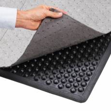 Prikaz ergonomske industrijske podloge Eko Stance sa postavljenim tekstilnim sorbentom unutar podignutih ivica