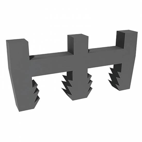 Prikaz crnog plastičnog linijskog konektora namenjenog za ravno spajanje Akwadek podloga po širini i dužini