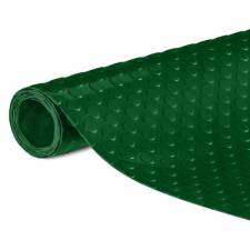 Prikaz isečenog dela rolne zelene tehničke PVC podloge sa kružićima debljine 2,2mm