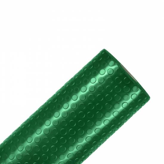 Prikaz iz drugog ugla zelene tehničke PVC obloge širine 120cm sa kružnim reljefom