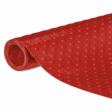 Prikaz isečenog dela rolne crvene tehničke PVC podloge sa kružićima debljine 2,2mm
