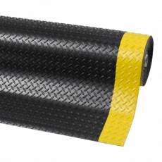 Kompletna industrijska rolna crno-zute PVC podloge Diamond Plate Runner debljine 4,7mm sa zutim ivicama