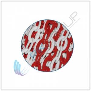 Plastični lanac 6mm, belo-crveni